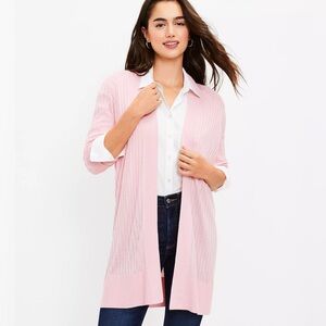 NWT LOFT Ribbed Open Cardigan